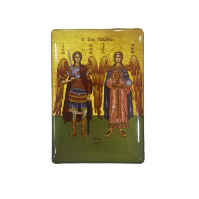 Μαγνητάκι σε σμάλτο   Αρχάγγελοι Μιχαήλ και Γαβριήλ