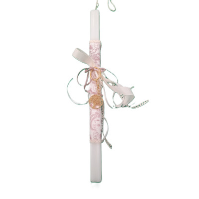 Λαμπάδα λευκή τετράγωνη "δέντρο της ζωής"