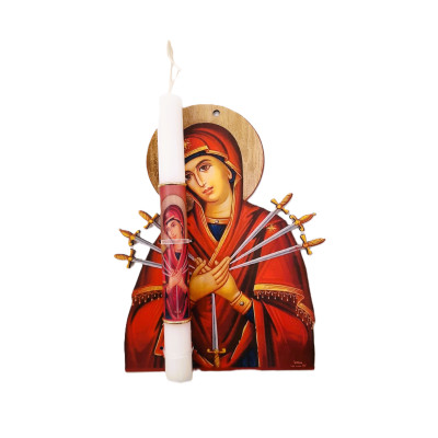 Πασχαλινή λαμπάδα Παναγία  Επτάσπαθη