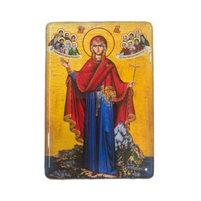 Μαγνητάκι σε σμάλτο με Παναγία Αθωνίτισσα