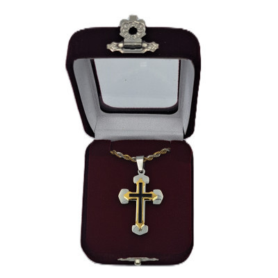 Σταυρός Λαιμού από Ατσάλι με αλυσίδα